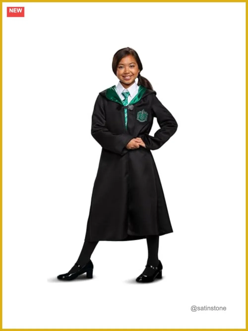 Kids Slytherin Wizard Robe Costume - Official Harry Potter Dress Up, Polyester